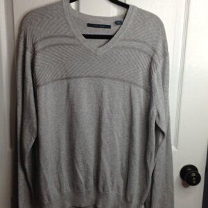 Perry Ellis Men's V-Neck "L" Cotton/Rayon Sweater; Collegiate, Professional, OG